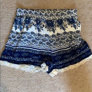Blue and White shorts